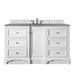 James Martin Furniture - De Soto 60" Single Vanity, Bright White, w- 3 CM Grey Expo Quartz Top - 825-V60S-BW-3GEX - GreatFurnitureDeal