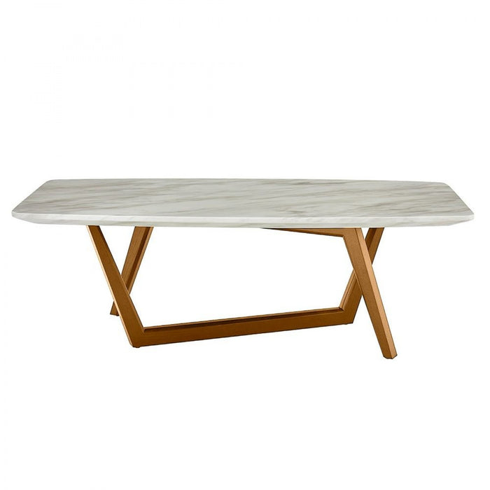 VIG Furniture - Modrest James Mid Century Walnut Ceramic Coffee Table - VGCSCT-19078-BRN-CT