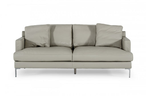 VIG Furniture - Divani Casa Janina - Modern Light Grey Leather Sofa - VGKKKF1032-GRY-3 - GreatFurnitureDeal