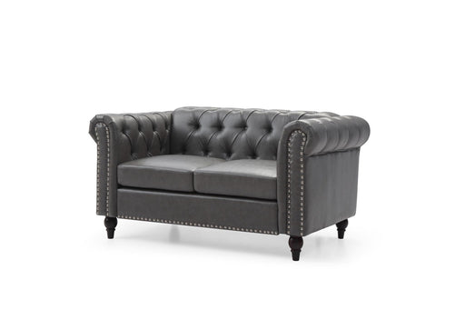 Myco Furniture - Jenson Loveseat, Charcoal Gray PU - JE3021-L - GreatFurnitureDeal
