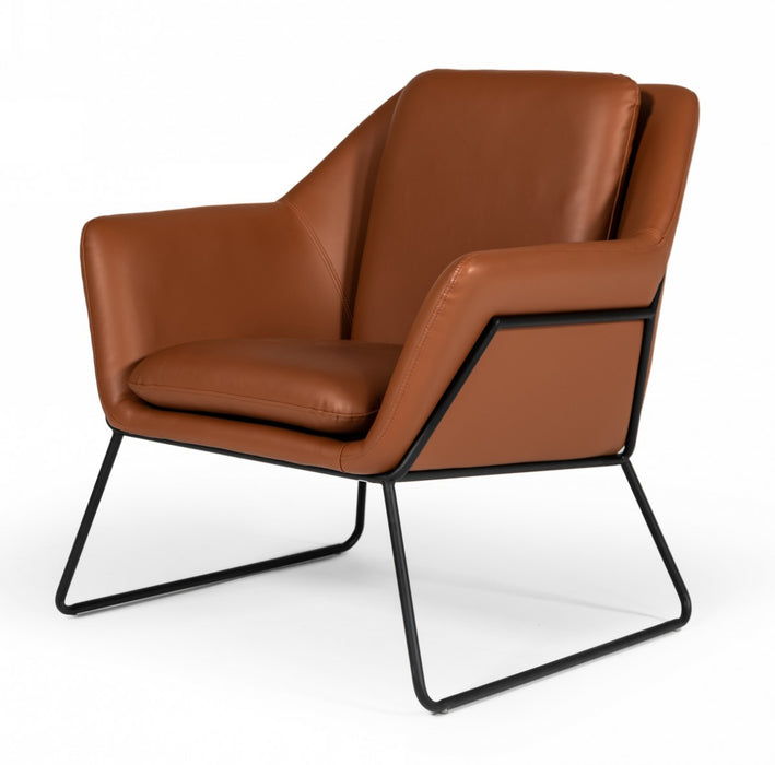 VIG Furniture - Modrest Jennifer - Industrial Brown Eco-Leather Accent Chair - VGBNEC-090-BRN