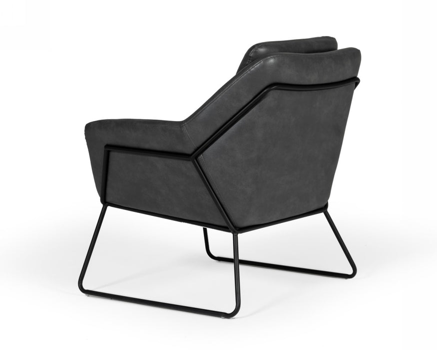 VIG Furniture - Modrest Jennifer - Industrial Dark Grey Eco-Leather Accent Chair - VGBNEC-090-DKGRY