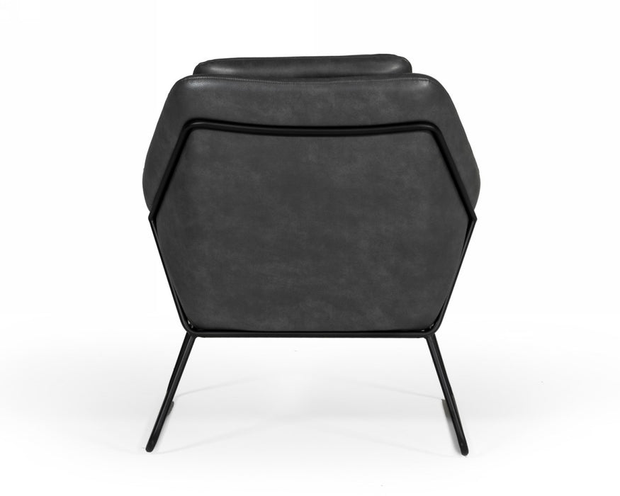 VIG Furniture - Modrest Jennifer - Industrial Dark Grey Eco-Leather Accent Chair - VGBNEC-090-DKGRY