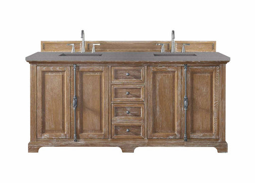 James Martin Furniture - Providence 72" Double Vanity Cabinet, Driftwood, w- 3 CM Grey Expo Quartz Top - 238-105-5711-3GEX - GreatFurnitureDeal