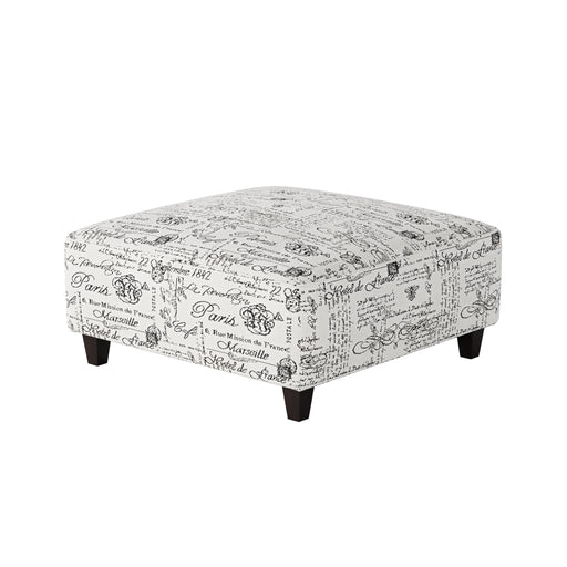 Southern Home Furnishings - Francaise Ebony 38"Cocktail Ottoman in Multi - 109-C Francaise Ebony - GreatFurnitureDeal