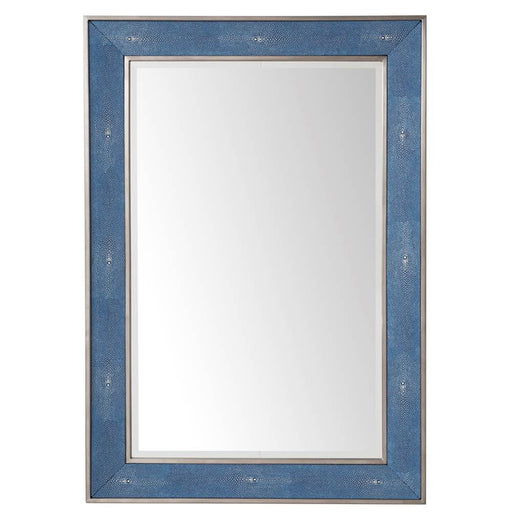 James Martin Furniture - Element 28" Mirror in Silver w- Delft Blue - 961-M28-SL-DB - GreatFurnitureDeal
