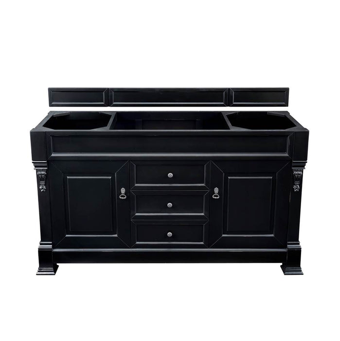 James Martin Furniture - Brookfield 60" Antique Black Single Vanity w- 3 CM Eternal Jasmine Pearl Quartz Top - 147-114-5331-3EJP - GreatFurnitureDeal