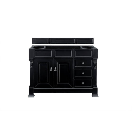 James Martin Furniture - Brookfield 48" Antique Black Single Vanity  w- 3 CM Grey Expo Quartz Top - 147-114-5236-3GEX - GreatFurnitureDeal