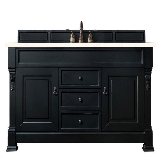 James Martin Furniture - Brookfield 60" Antique Black Single Vanity w- 3 CM Eternal Marfil Quartz Top - 147-114-5331-3EMR - GreatFurnitureDeal