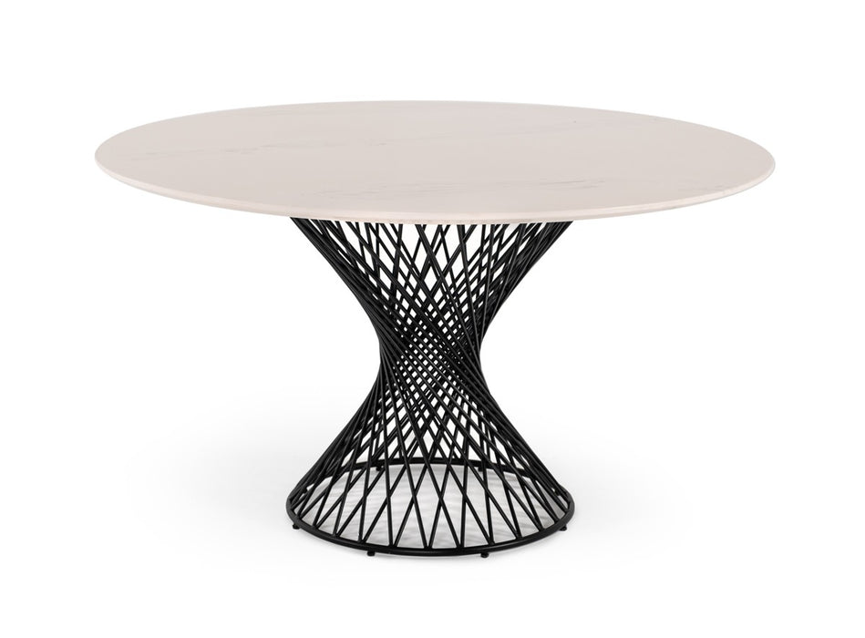 VIG Furniture - Modrest Joyce Modern Round White Cultured Marble Dining Table - VGMAMIT-5167