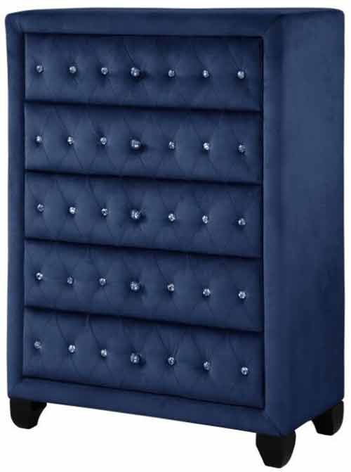 Myco Furniture - Josie 6 Piece King Bedroom Set in Blue - JS400-K-6SET - GreatFurnitureDeal