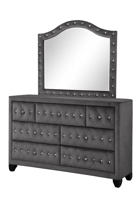 Myco Furniture - Josie 6 Piece King Bedroom Set in Gray - JS401-K-6SET - GreatFurnitureDeal