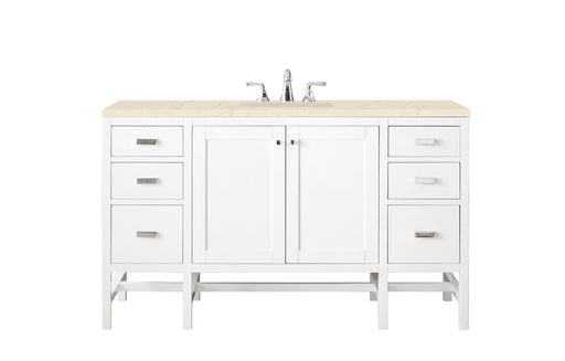 James Martin Furniture - Addison 60" Single Vanity Cabinet , Glossy White, w- 3 CM Eternal Marfil Top - E444-V60S-GW-3EMR - GreatFurnitureDeal