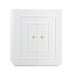 Worlds Away - Judd Two Door Dorm Cabinet With Acrylic Knobs In White Lacquer - JUDD WH - GreatFurnitureDeal