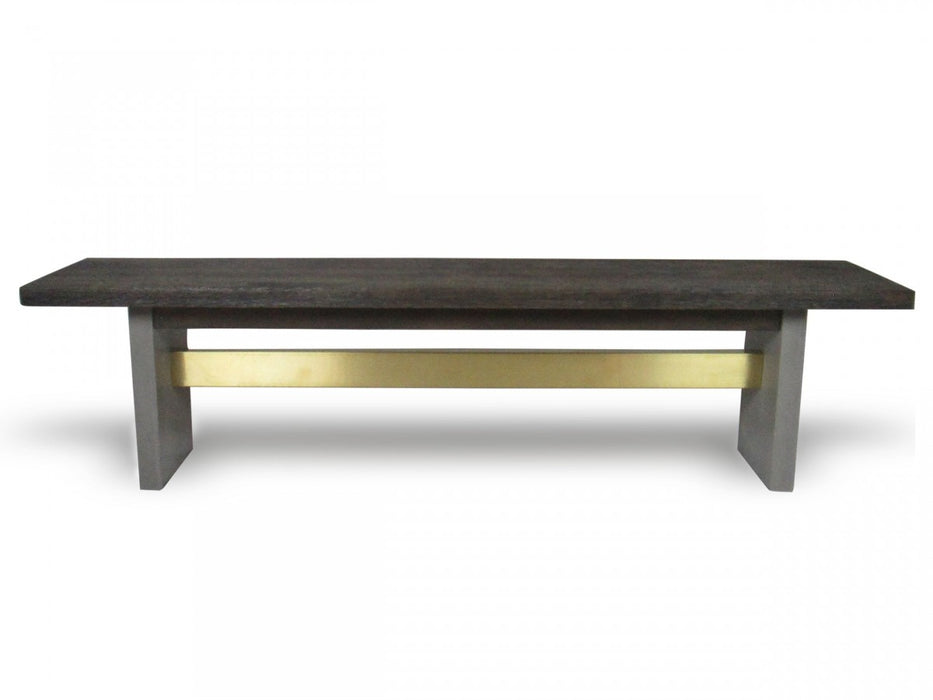 VIG Furniture - Modrest June Modern Dark Grey Concrete & Walnut Dining Bench - VGGR639080-WAL-BENCH
