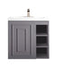 James Martin Furniture - Alicante' 24" Single Vanity Cabinet, Grey Smoke w/ White Glossy Composite Countertop - E110V24GSMWG - GreatFurnitureDeal