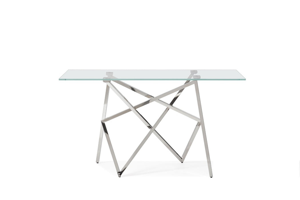 VIG Furniture - Modrest Hawkins Modern Glass & Stainless Steel Console Table - VGVCK129