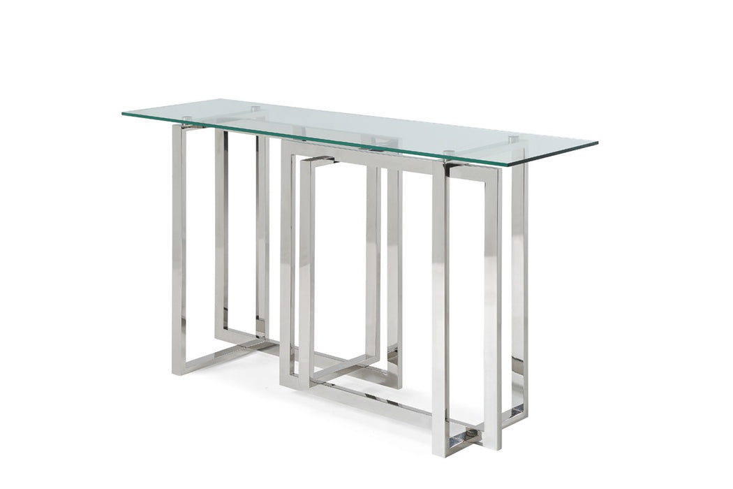 VIG Furniture - Modrest Valiant Modern Glass & Stainless Steel Console Table - VGVCK856 - GreatFurnitureDeal
