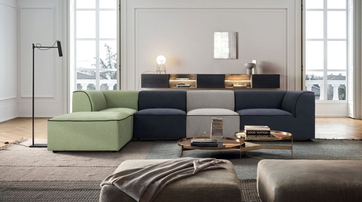 VIG Furniture - Divani Casa Polo Modern Green + Blue + Grey Fabric Modular Sectional Sofa - VGKNK8592-MULTI-SECT