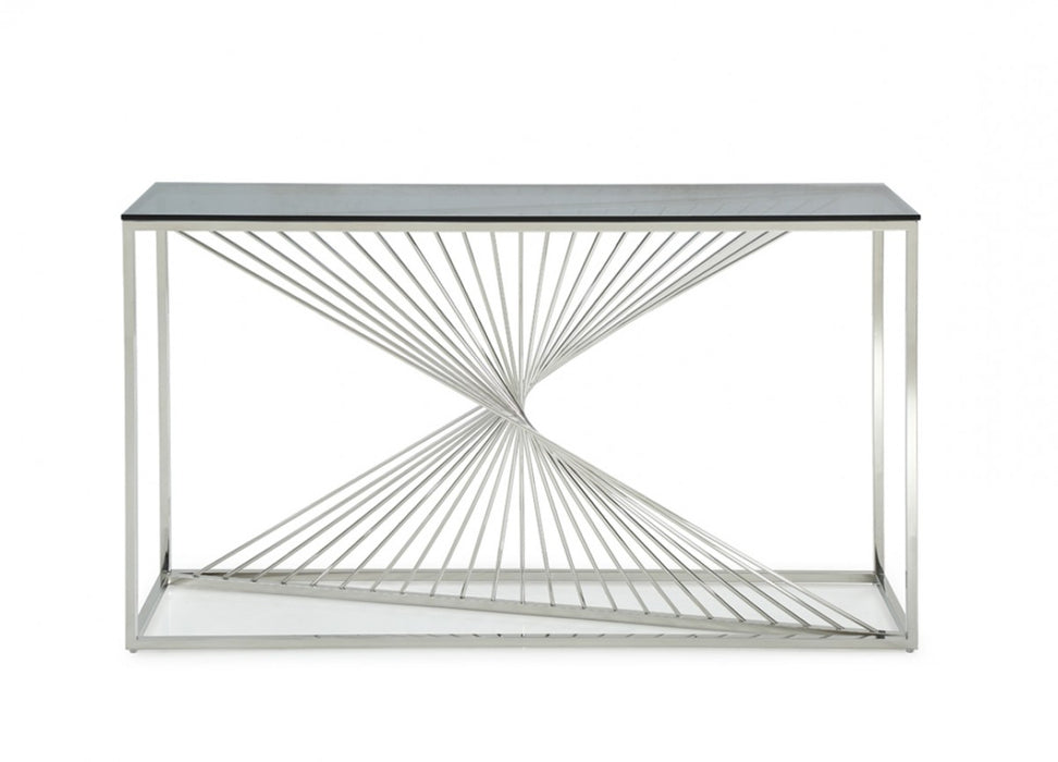 VIG Furniture - Modrest Trinity Modern Glass & Stainless Steel Console Table - VGVCK8618 - GreatFurnitureDeal