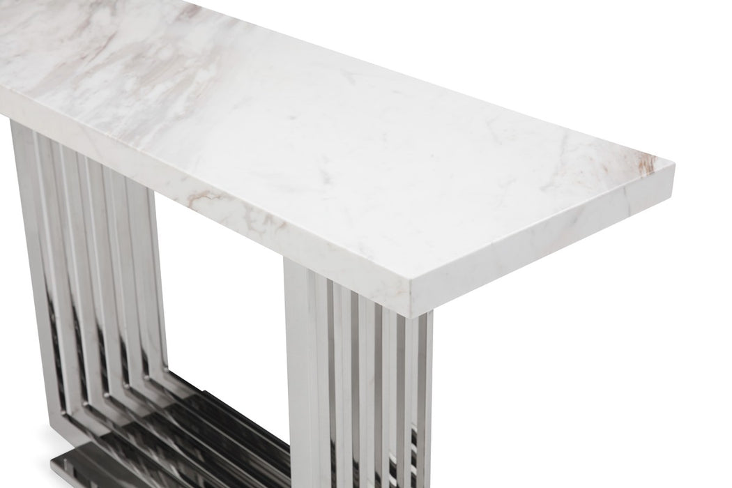 VIG Furniture - Modrest Kingsley Modern Marble & Stainless Steel Console Table - VGVCK8933-STL