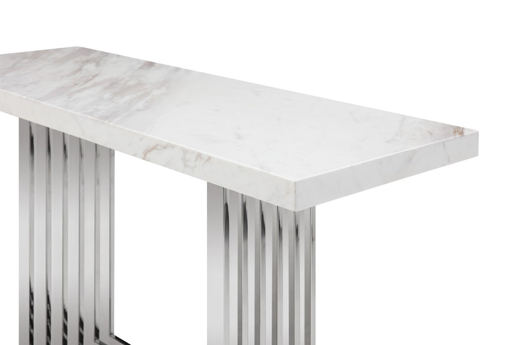 VIG Furniture - Modrest Kingsley Modern Marble & Stainless Steel Console Table - VGVCK8933-STL