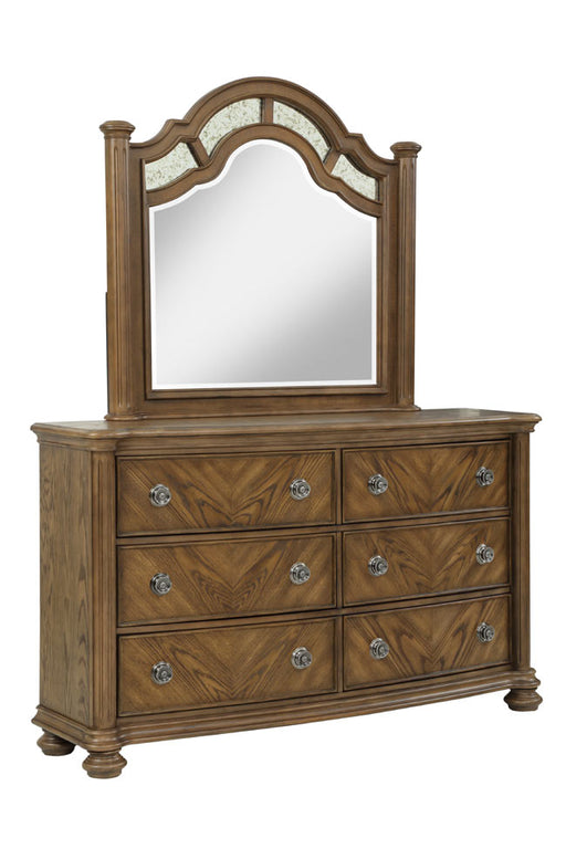 Myco Furniture - Karla Dresser with Mirror in Walnut - KA400-DR-M - GreatFurnitureDeal