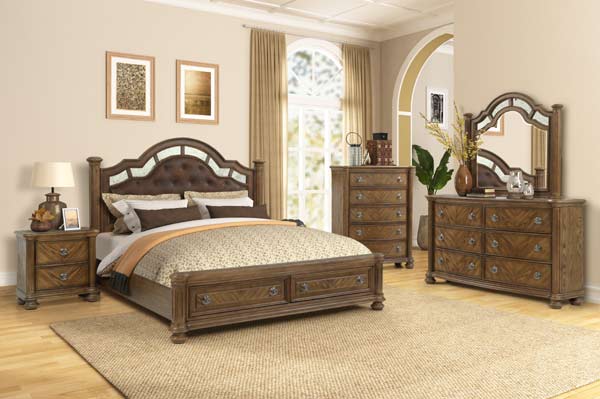 Myco Furniture - Karla 3 Piece King Storage Bedroom Set in Walnut - KA405-K-3SET - GreatFurnitureDeal