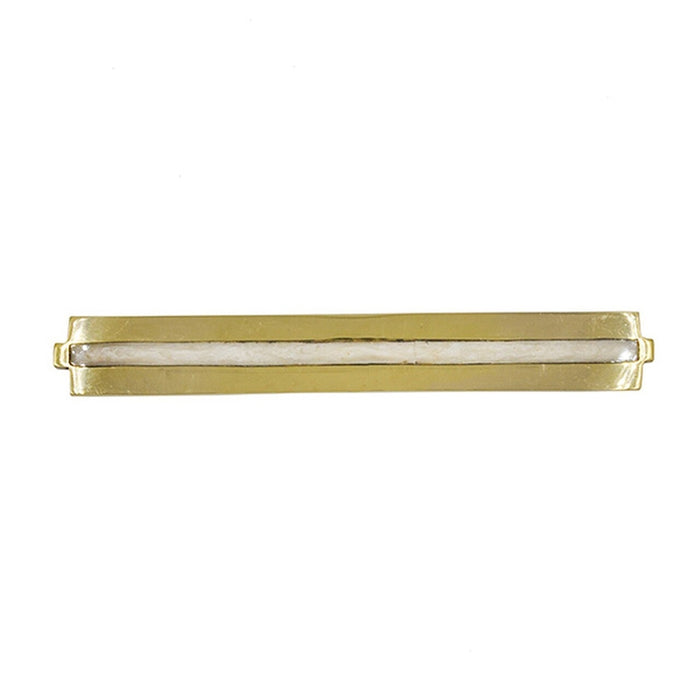 Worlds Away - Karl Large Brass Long Handle With Inset Resin In Pearl Cream - KARL LCRM