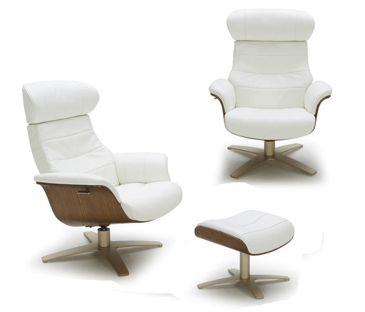 J&M Furniture - Karma 2 Piece Chair and Ottoman Set in White - 18048-2SET - GreatFurnitureDeal