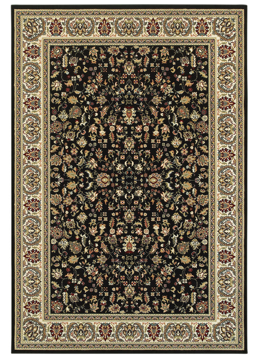 Oriental Weavers - Kashan Black/ Ivory Area Rug - 108B1 - GreatFurnitureDeal