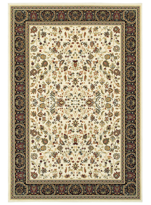 Oriental Weavers - Kashan Ivory/ Black Area Rug - 108X1 - GreatFurnitureDeal