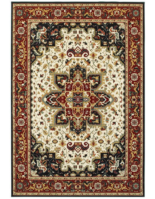 Oriental Weavers - Kashan Red/ Ivory Area Rug - 096W1 - GreatFurnitureDeal