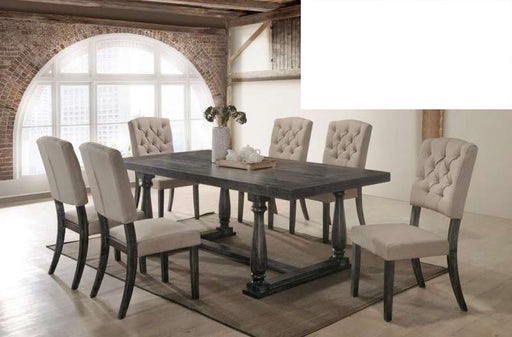 Mariano Furniture - Katrina Weathered Oak 7 Piece Rectangle Dining Table Set - BMKATRINA-RT-7SET - GreatFurnitureDeal