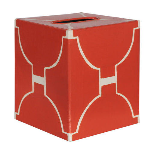 Worlds Away -  Kleenex Box Orange and Cream Pattern - KBACADIAO - GreatFurnitureDeal