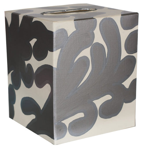 Worlds Away -  Kleenex Box Silver and Cream Pattern - KBJANES - GreatFurnitureDeal