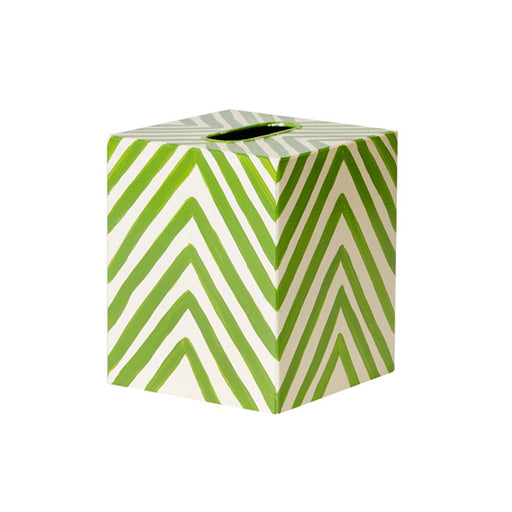 Worlds Away -  Kleenex Box Green and Cream Zebra - KBZEG