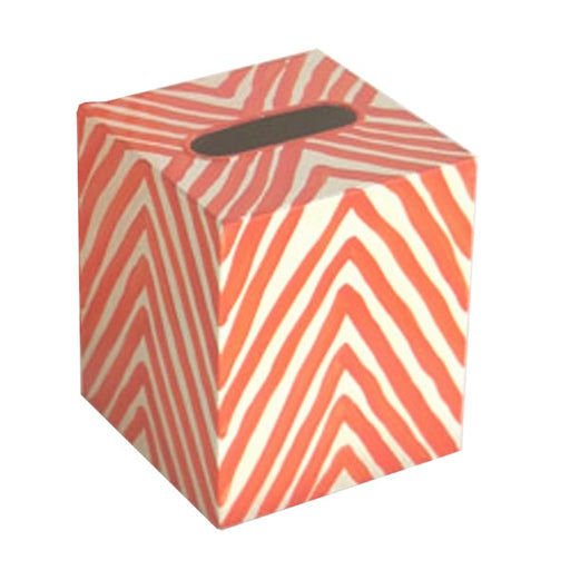 Worlds Away -  Kleenex Box Orange and Cream Zebra - KBZEO - GreatFurnitureDeal