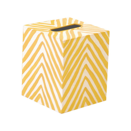 Worlds Away -  Kleenex Box Yellow and Cream Zebra - KBZEY