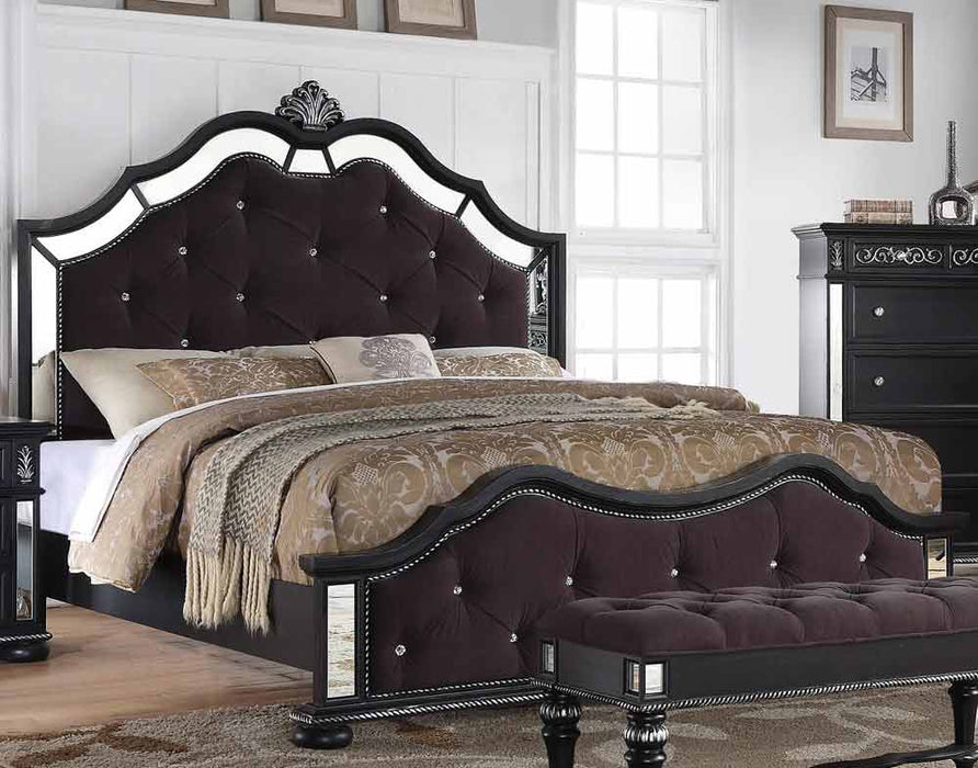 Myco Furniture - Kelly Queen Bed in Black - KE160-Q - GreatFurnitureDeal