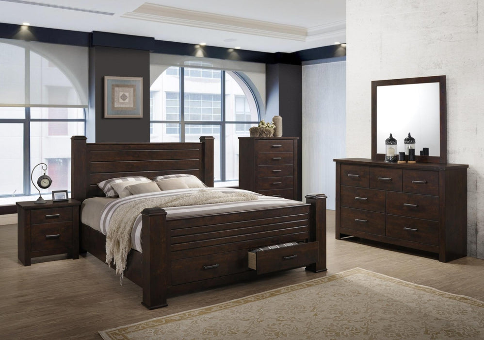 Myco Furniture - Kennedy 3 Piece King Bedroom Set in Dark Brown - KE405-K-3SET - GreatFurnitureDeal