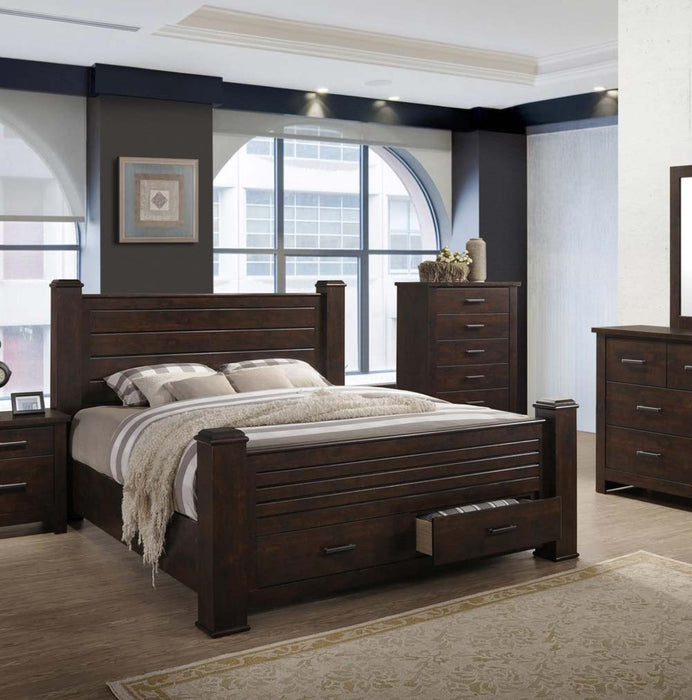 Myco Furniture - Kennedy Full Storage Bed in Dark Brown - KE405-F - GreatFurnitureDeal