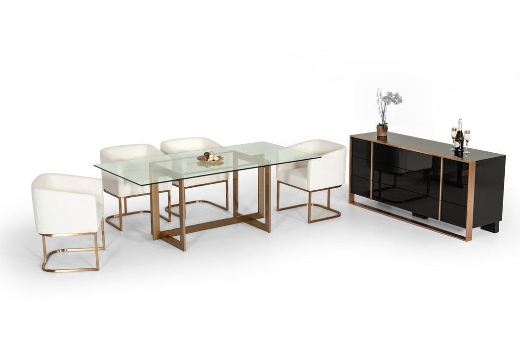 VIG Furniture - Modrest Keaton Modern Glass & Brass Dining Table - VGVCT8961-G - GreatFurnitureDeal