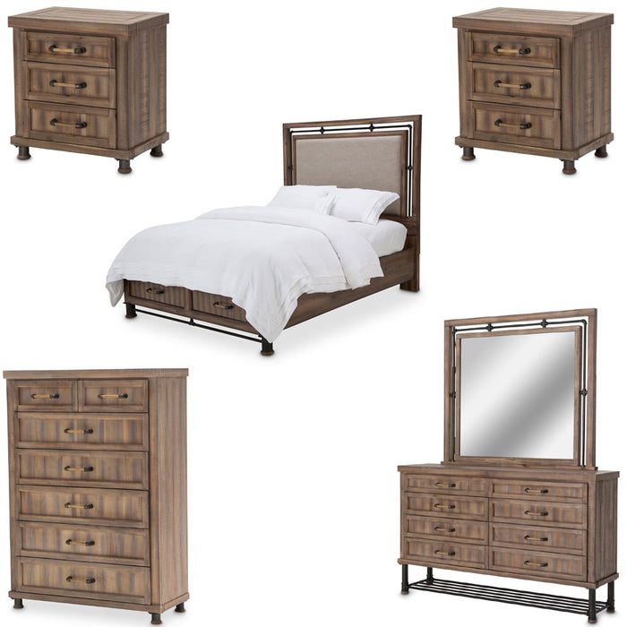 AICO Furniture - Cortina 4 Piece Eastern King Sleigh Bedroom Set - N65000EKSL-28-4SET