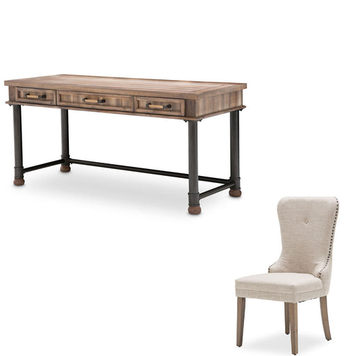 AICO Furniture - Crossings Writing Desk with Chair in Reclaimed Barn - KI-CRSG277-CRSG003-217 - GreatFurnitureDeal