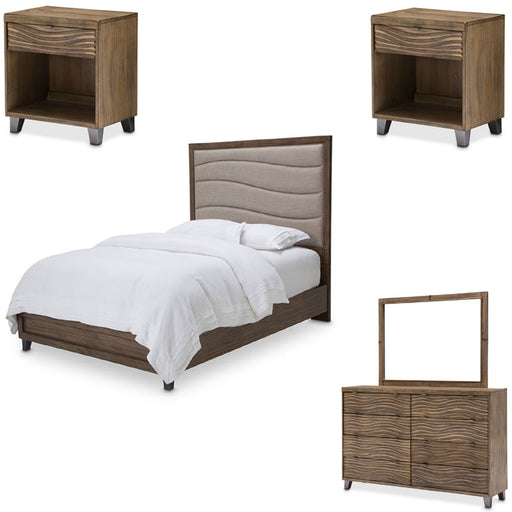 AICO Furniture - Del Mar Sound 5 Piece Eastern King Panel Bedroom Set in Boardwalk - KI-DELM014EK-215-5SET - GreatFurnitureDeal