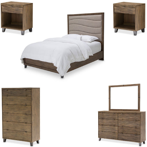 AICO Furniture - Del Mar Sound 6 Piece Eastern King Panel Bedroom Set in Boardwalk - KI-DELM014EK-215-6SET - GreatFurnitureDeal