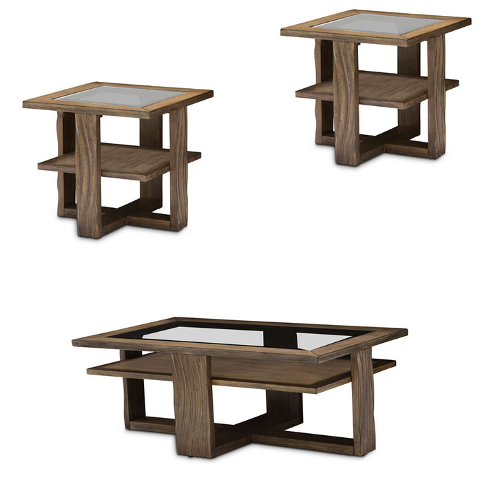 AICO Furniture - Del Mar Sound 3 Piece Occasional Set in Boardwalk - KI-DELM201-202-215 - GreatFurnitureDeal