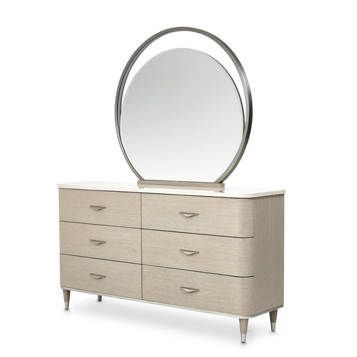 AICO Furniture - Eclipse Dresser with Mirror in Moonlight - KI-ECLP050-260-135 - GreatFurnitureDeal