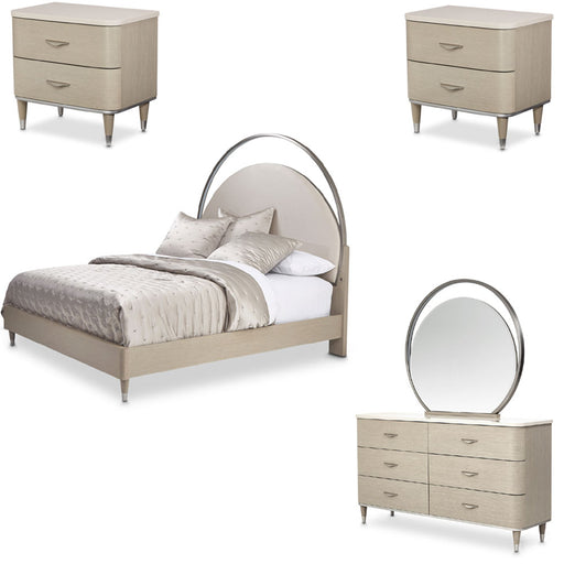 AICO Furniture - Eclipse 5 Piece Eastern King Bedroom Set in Moonlight - KI-ECLPEK-135-5SET - GreatFurnitureDeal